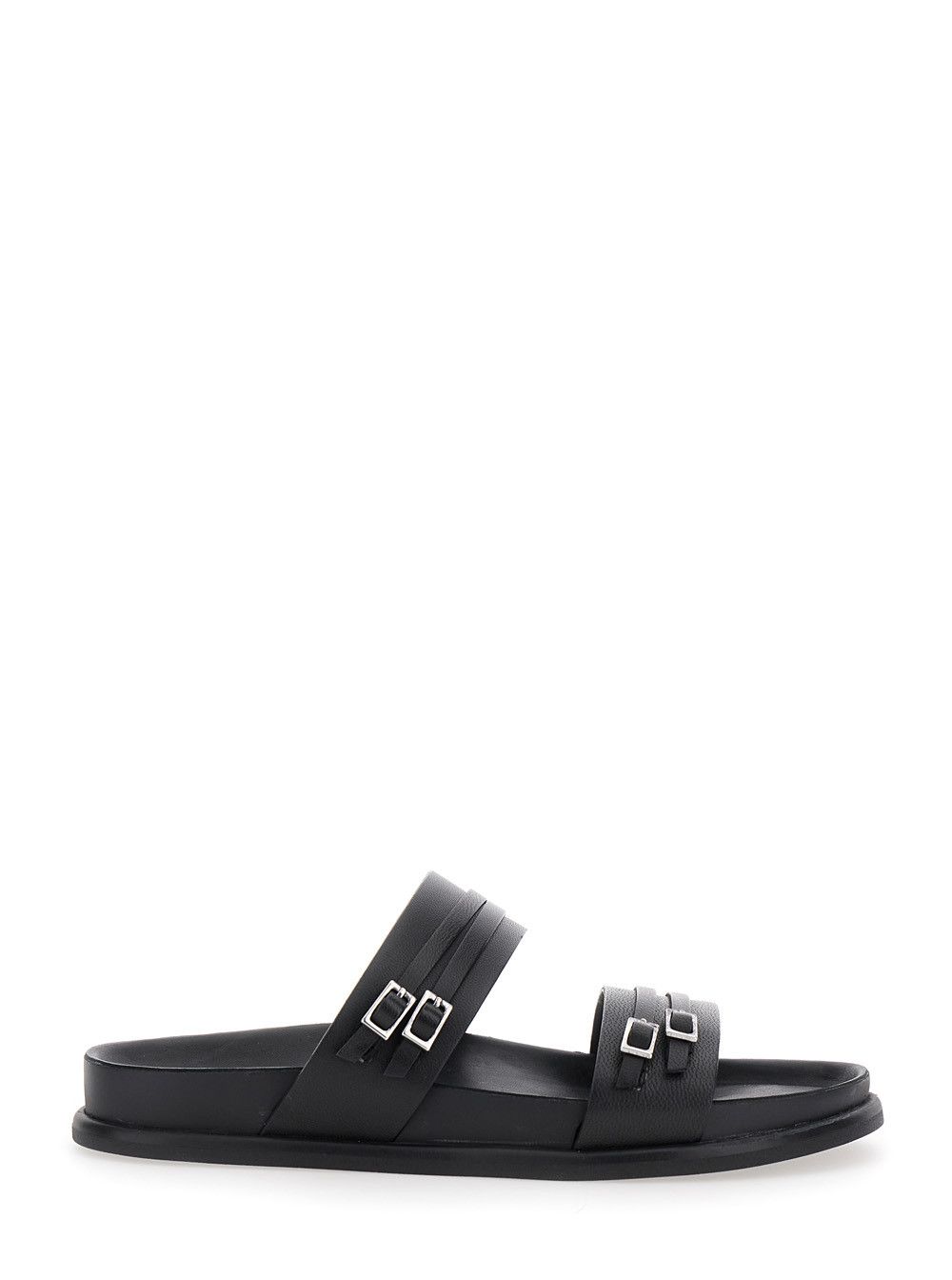 Vagabond 'Effie' Black Sandals with Two Buckle Closure in Leather Woman Size US 10 / IT 40 - 1 Thumbnail