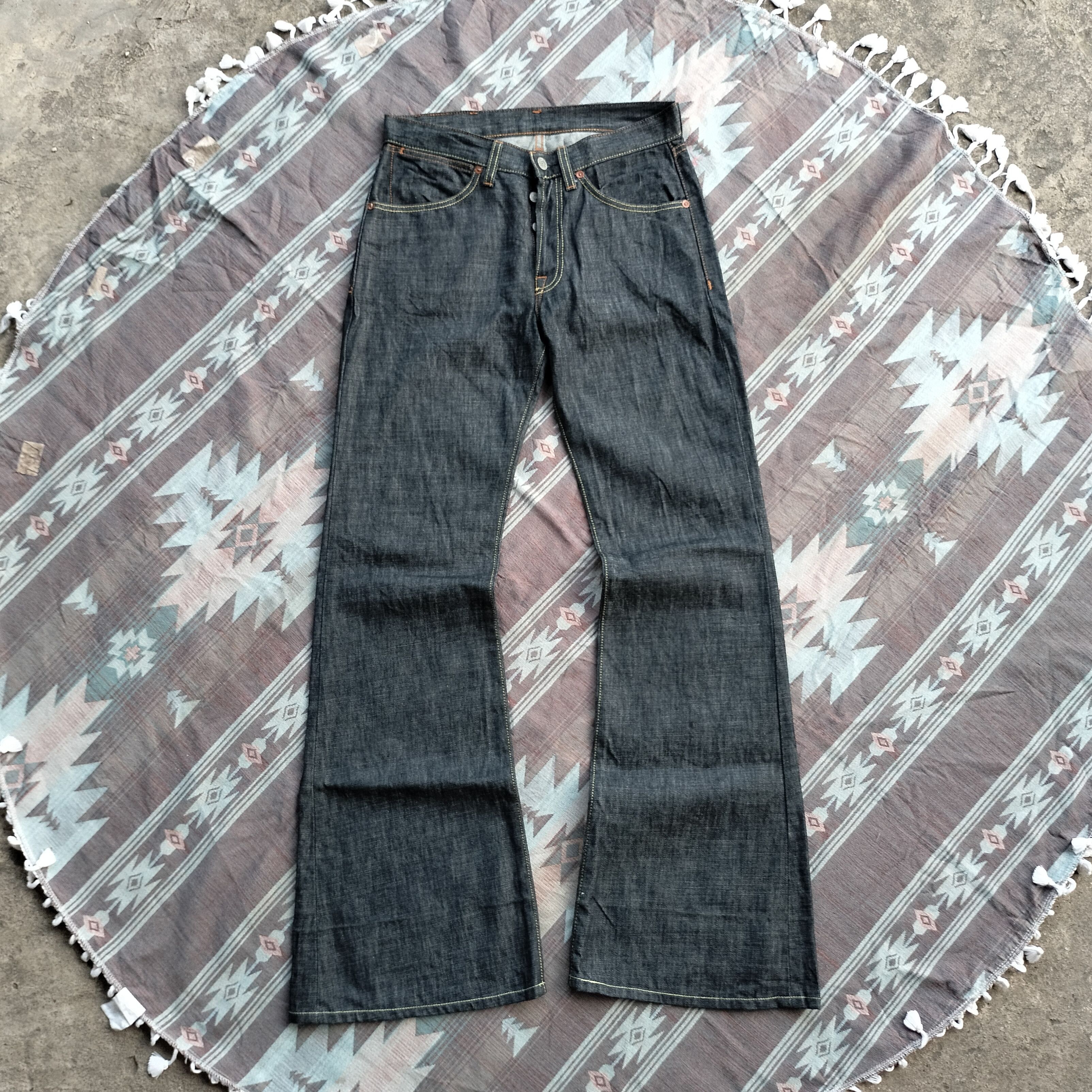 Gucci flare raw denim