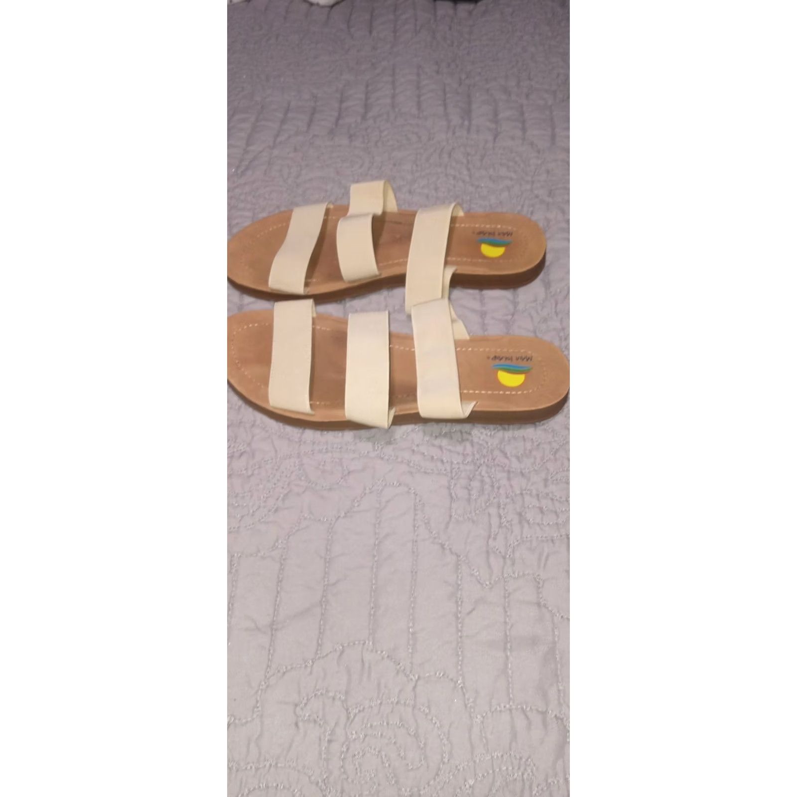 ALOHAS VINTAGE Women’s ALOHA MAUI ISLAND Stretch Sandals Slide Beige 10M Womens Size US 10 / IT 40 - 6 Thumbnail