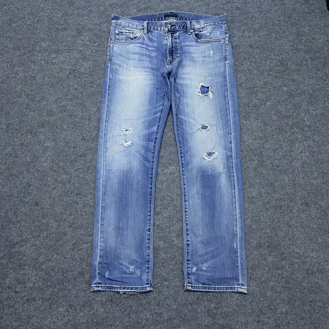 Uniqlo 💥Best Offer💥Vintage Uniqlo Patchwork Distressed Denim Size US 34 / EU 50 - 1 Thumbnail