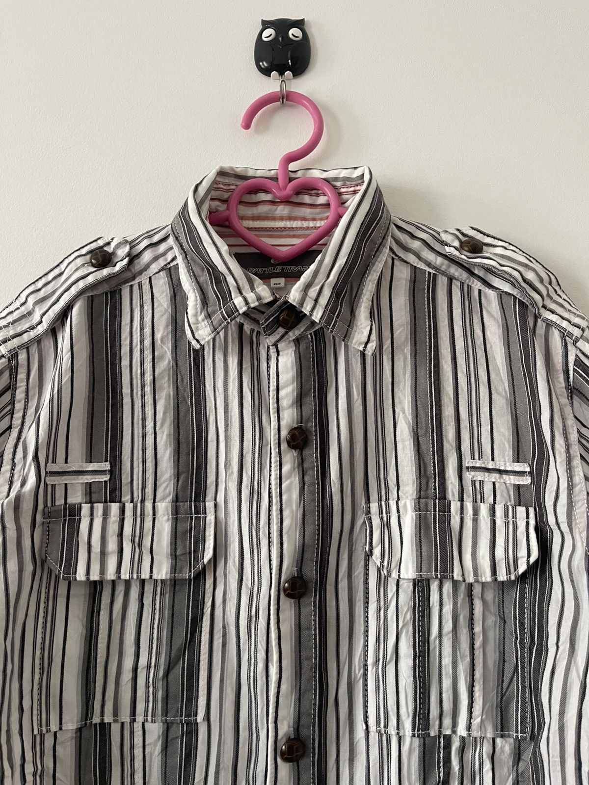 If Six Was Nine Rare Vintage RATTLE TRAP Striped Wood Button Japan Size US M / EU 48-50 / 2 - 8 Thumbnail