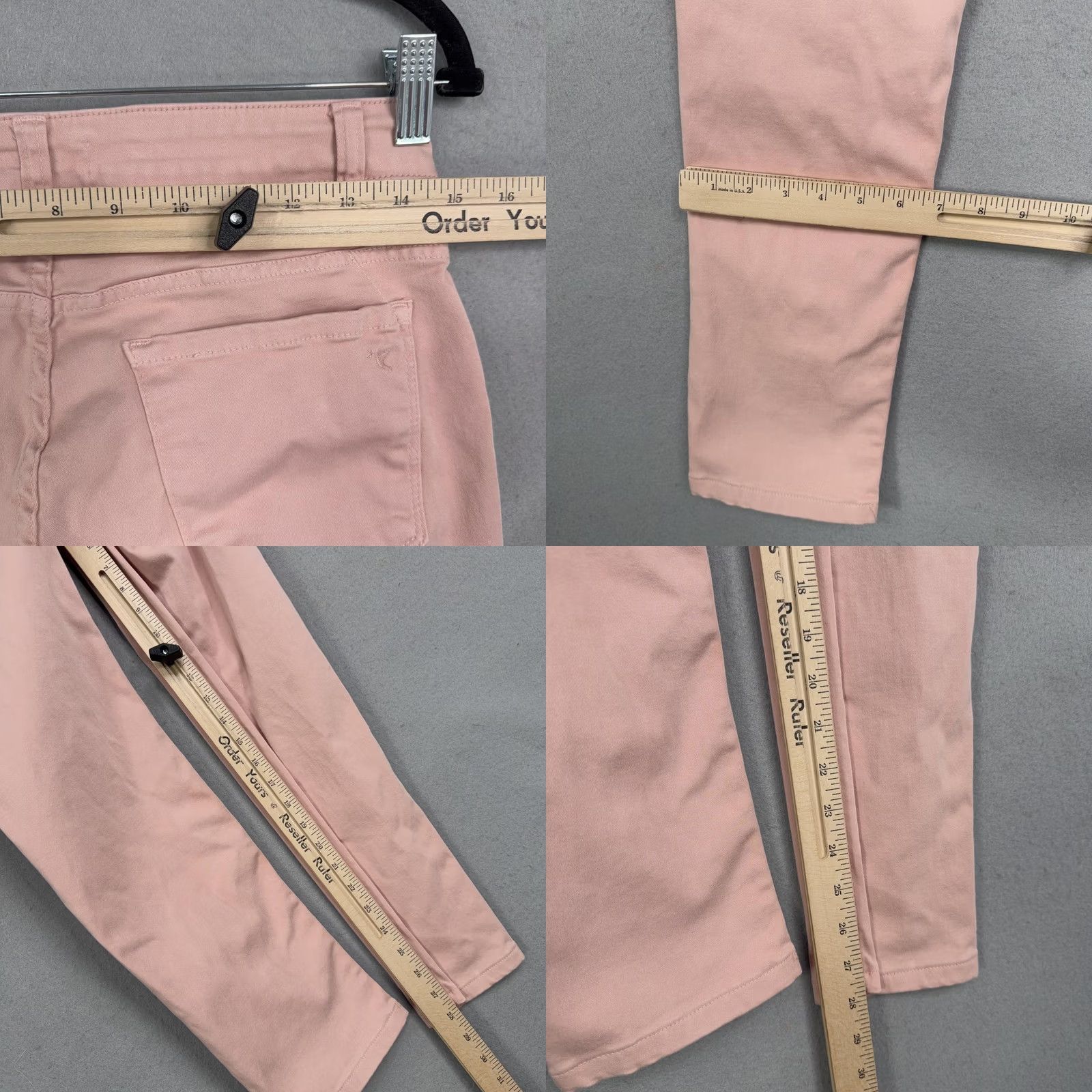 Denime Beija Flor Pants Womens 6 Pink Jeans Kelly Skinny Mid Rise Stretch Denim Fem Size 28" / US 6 / IT 42 - 8 Thumbnail