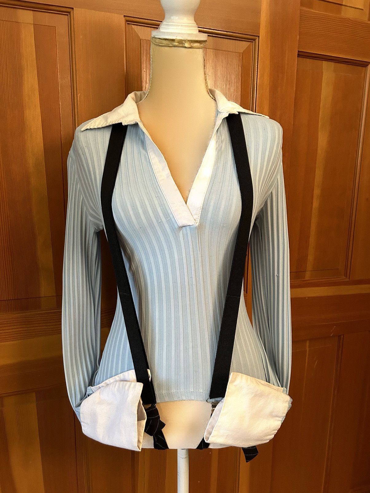 Designer × Other × Vintage Y2K 1990’s Vintage Blue Cuffed and Collar Shirt. Size M / US 6-8 / IT 42-44 - 10 Thumbnail