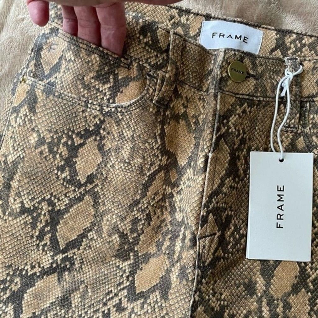 Frame Frame Le High Skinny Crop High Rise Snake Brown Jean Size 25 Size 25" / US 0 / IT 36 - 7 Thumbnail