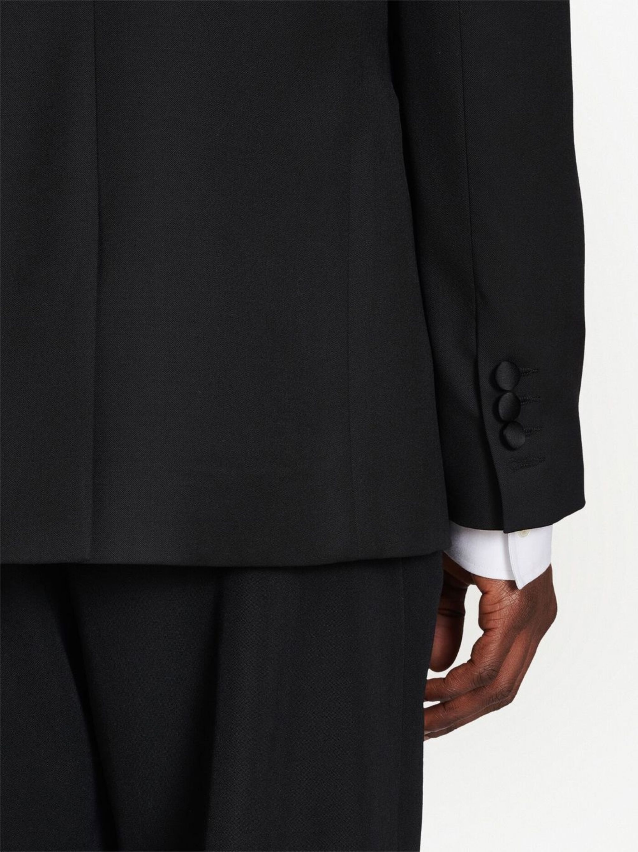 Balmain o1s1wg110125 Satin Lapel Blazer in Black Size US L / EU 52-54 / 3 - 5 Thumbnail