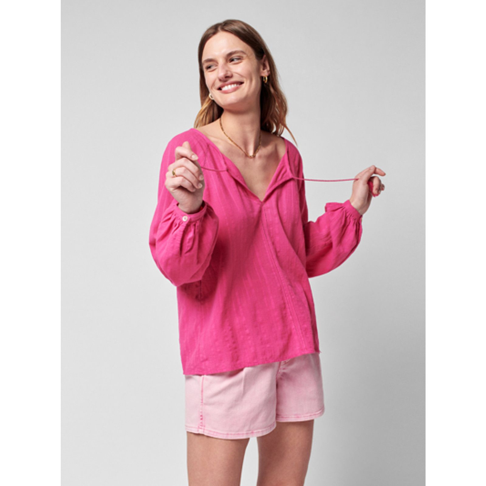 Faherty Faherty Womens Celina Puff Sleeve Top Gauzy Peasant Blouse M Size M / US 6-8 / IT 42-44 - 7 Thumbnail
