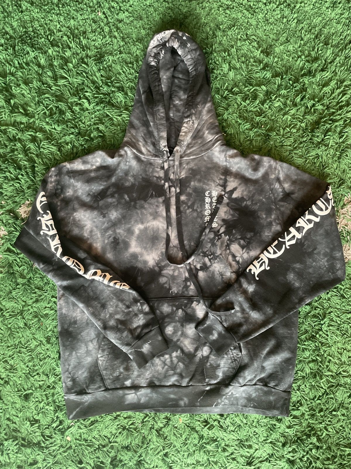 関税送料込 Chrome Hearts Horseshoe Hoodie Black Tie Dye Chrome Hearts CHROME HEARTS TIE DYE HORSESHOE HOODIE - BLACK