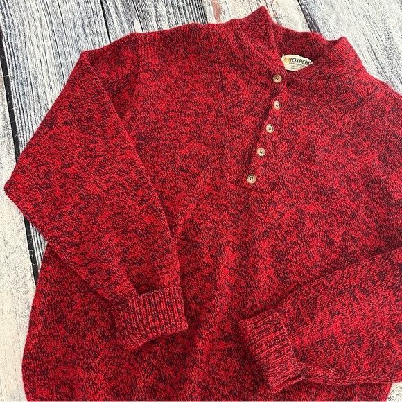 Vintage Vintage “Foxhead Knitting Mills” Wool Pullover Henley Knit R Size L / US 10 / IT 46 - 2 Thumbnail