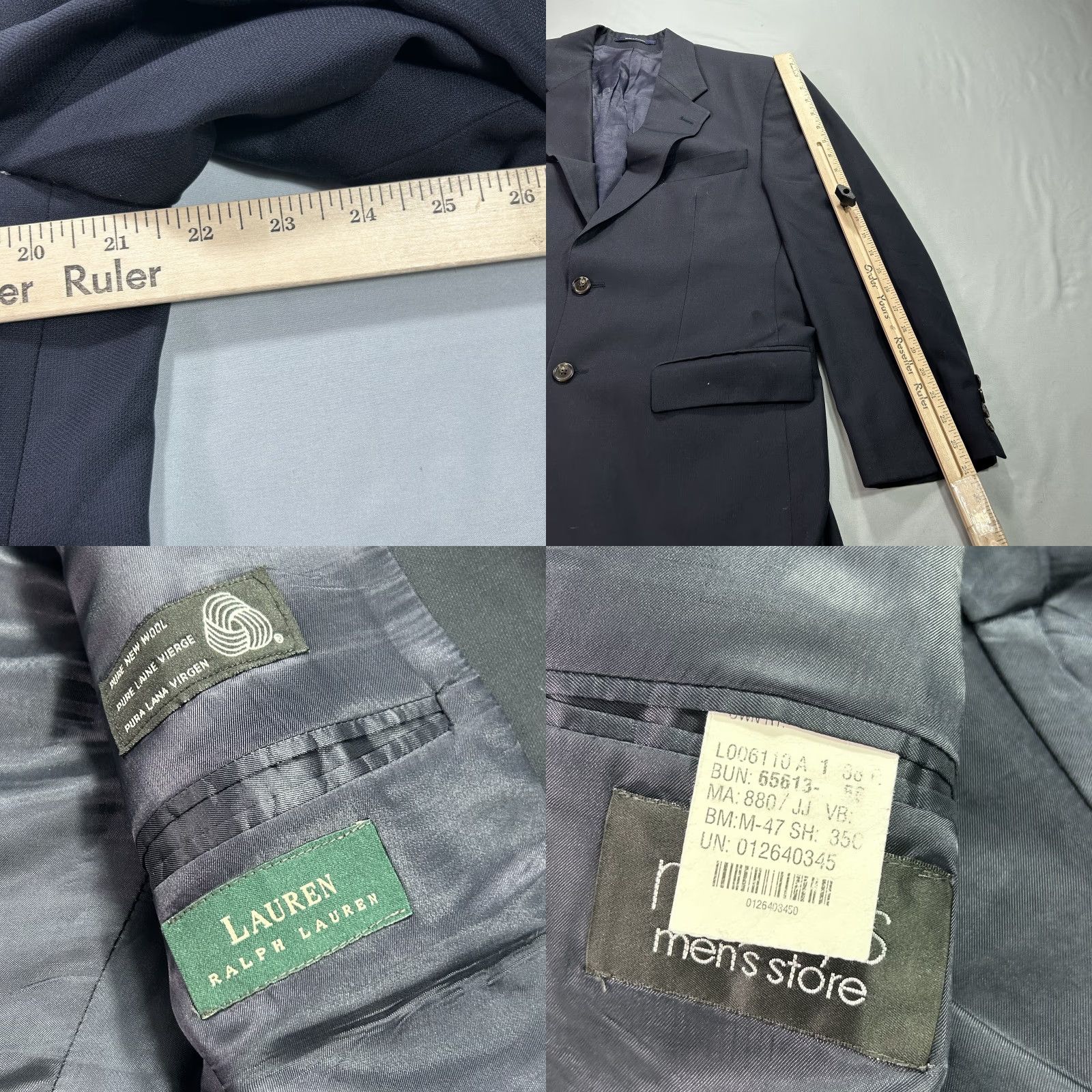 Ralph Lauren Lauren Ralph Lauren Blazer Mens 38R Navy Blue Wool Sport Coat Suit Jacket Size 38R - 8 Thumbnail