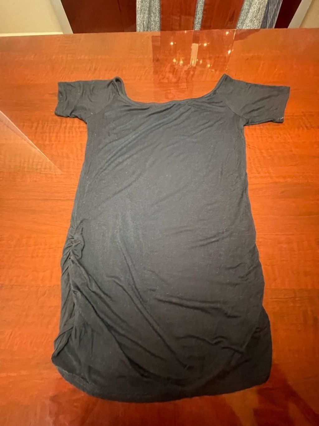 Other Doublju Black Off the Shoulder Ruched Side Bodycon Top L Size L / US 10 / IT 46 - 6 Thumbnail