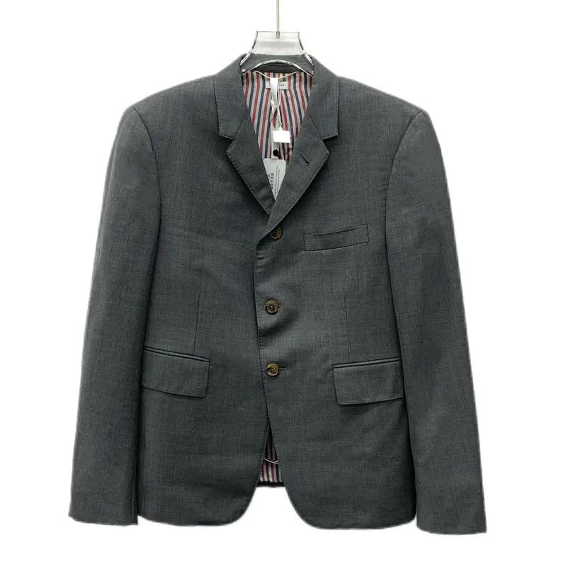 Thom Browne Thom Browne Gray Wool Men's Jacket 0089 Size US M / EU 48-50 / 2 - 1 Thumbnail