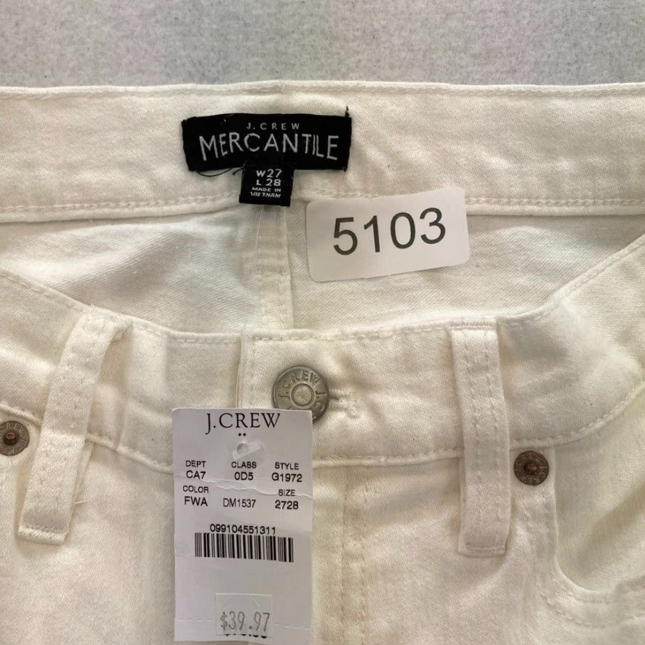 J.Crew j.Crew Mercantile Women White Stretch Denim Skinny Jeans Mid Rise 27 NWT Jeans California? Size 27" / US 4 / IT 40 - 6 Thumbnail