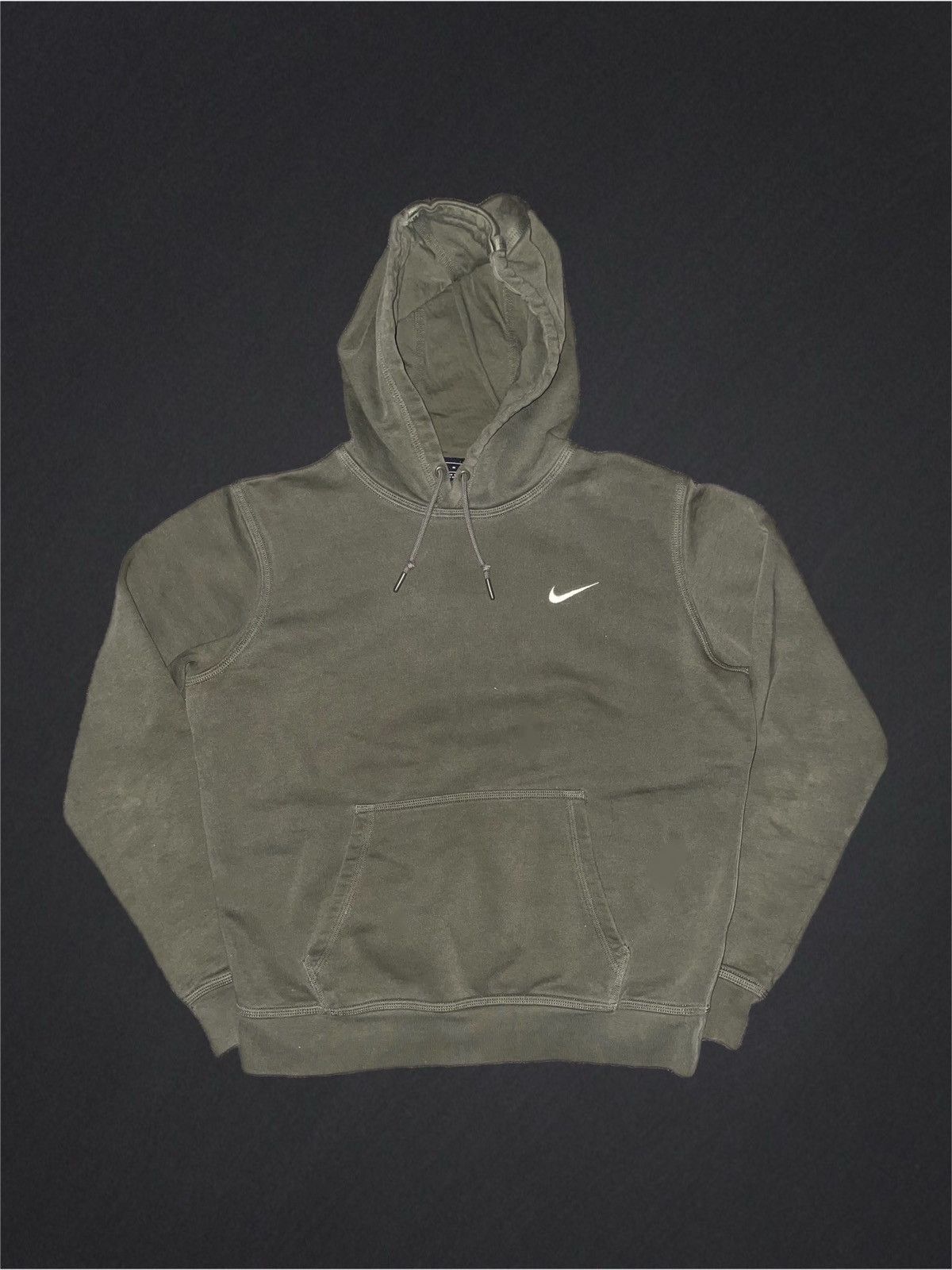 Nike Streetwear Vintage Y2K Nike Solo Swoosh Pullover Hoodie Olive Green Grailed