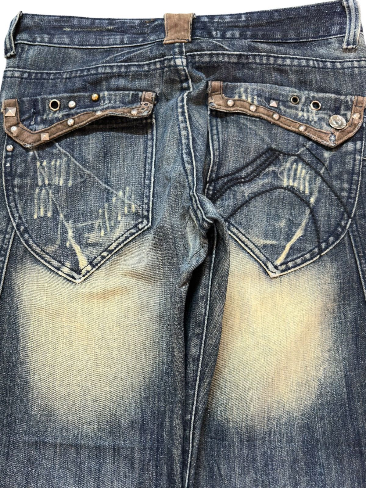 Tornado Mart Vintage T.S.L Jeans Campus Crew Baggy Embellished Poem Denim Size US 31 - 5 Thumbnail