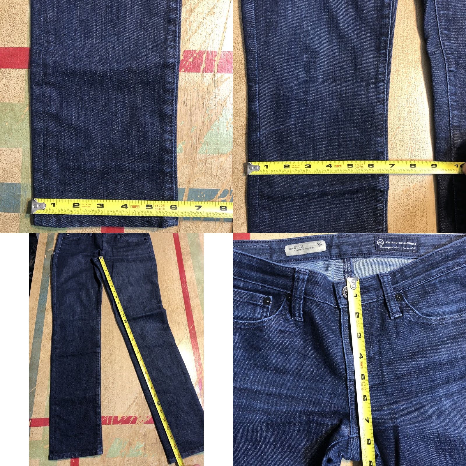 Vintage AG Adriano Goldschmied The Stilt Jeans Women 5-Pocket Slim Skinny Zip Belt Loops Blue 30.5 Inseam Size 27" / US 4 / IT 40 - 8 Thumbnail