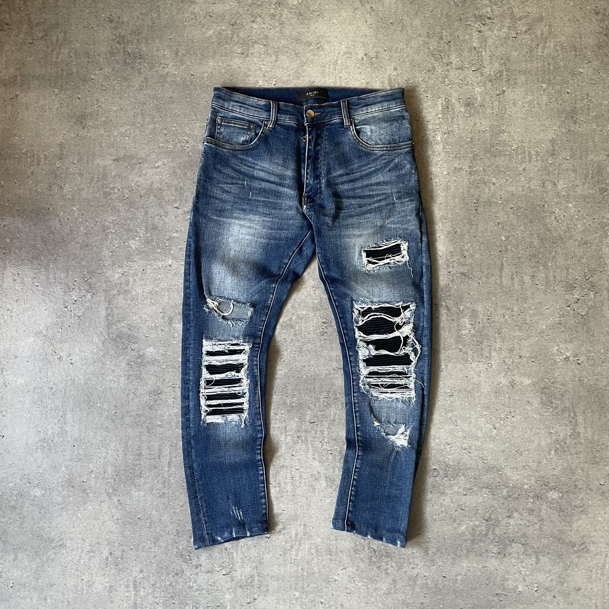 Amiri MX1 Denim Biker Pants