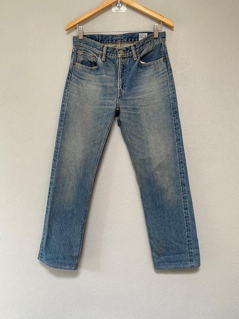 image of Orslow Or Slow Stone Washed Selvedge Jeans in Blue, Men's (Size 30)