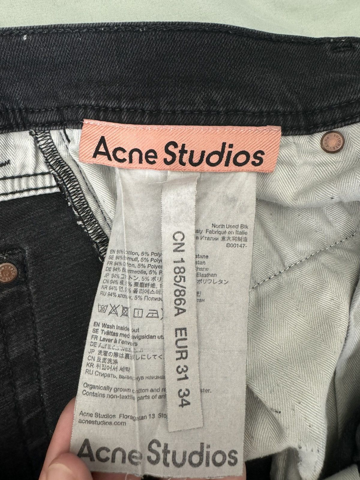 Acne Studios Acne Studios Used Black Denim Jeans - North Cut Size US 31 - 6 Thumbnail