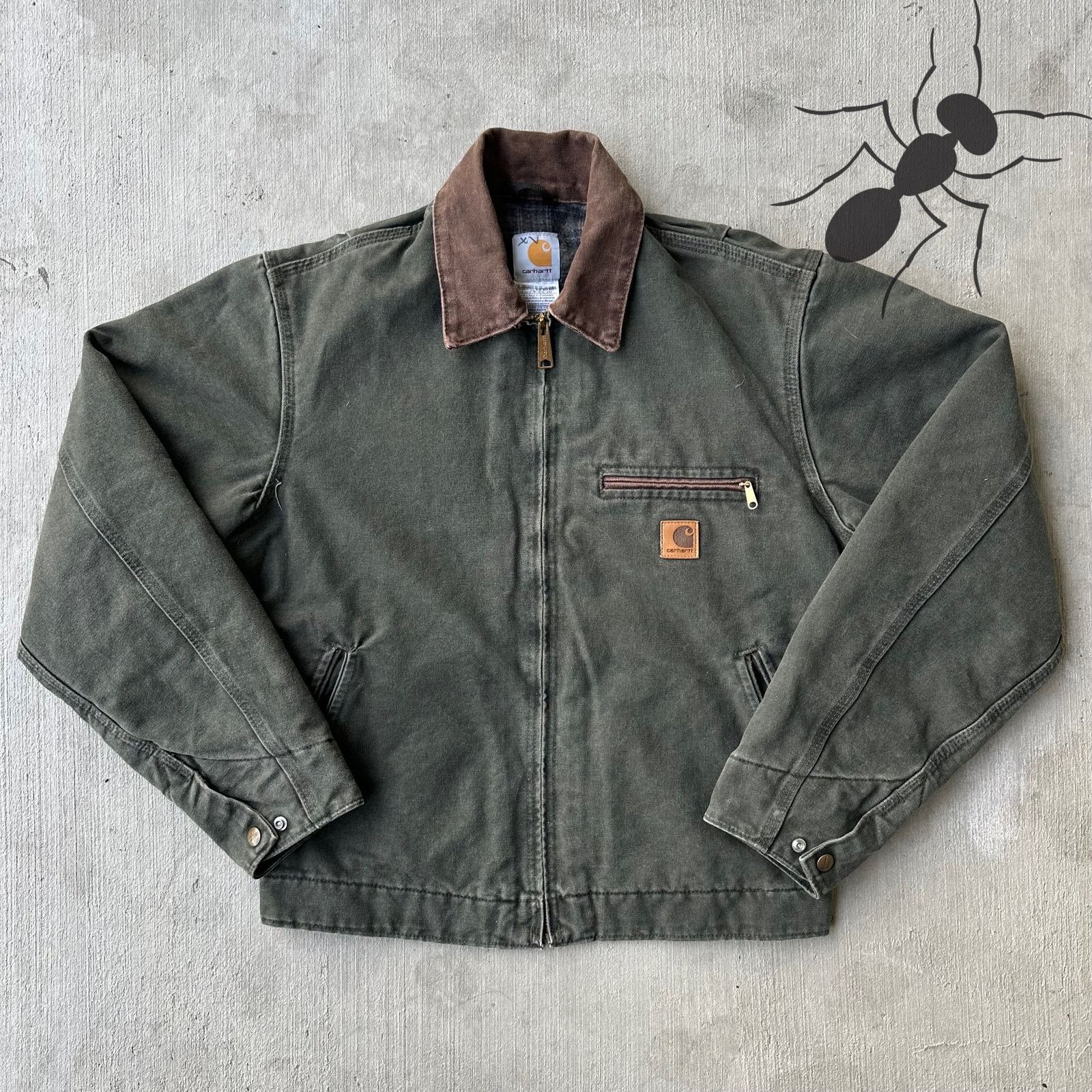 Carhartt × Streetwear × Vintage 00s Moss Green Repaired Carhartt 