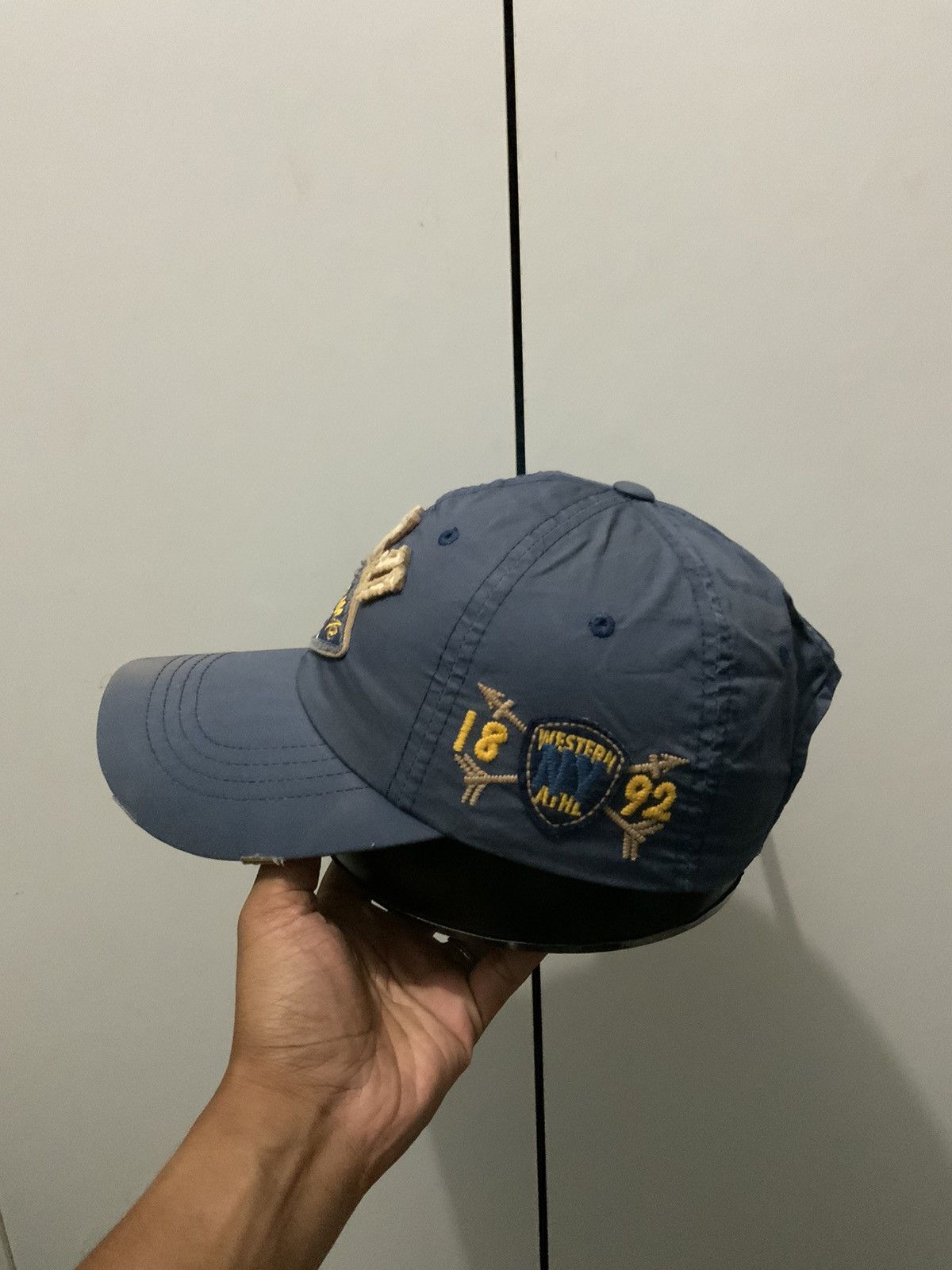 Japanese Brand NYU Champ 92 Big Logo Fade Distressed Hat Cap Size ONE SIZE - 2 Thumbnail