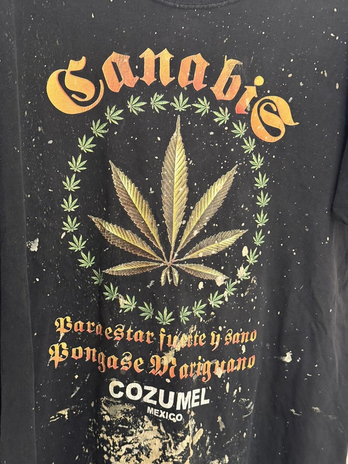 Hanes Super Rare Vintage 90s Cannabis Cozumel Mexico Tee Size US XL / EU 56 / 4 - 4 Thumbnail