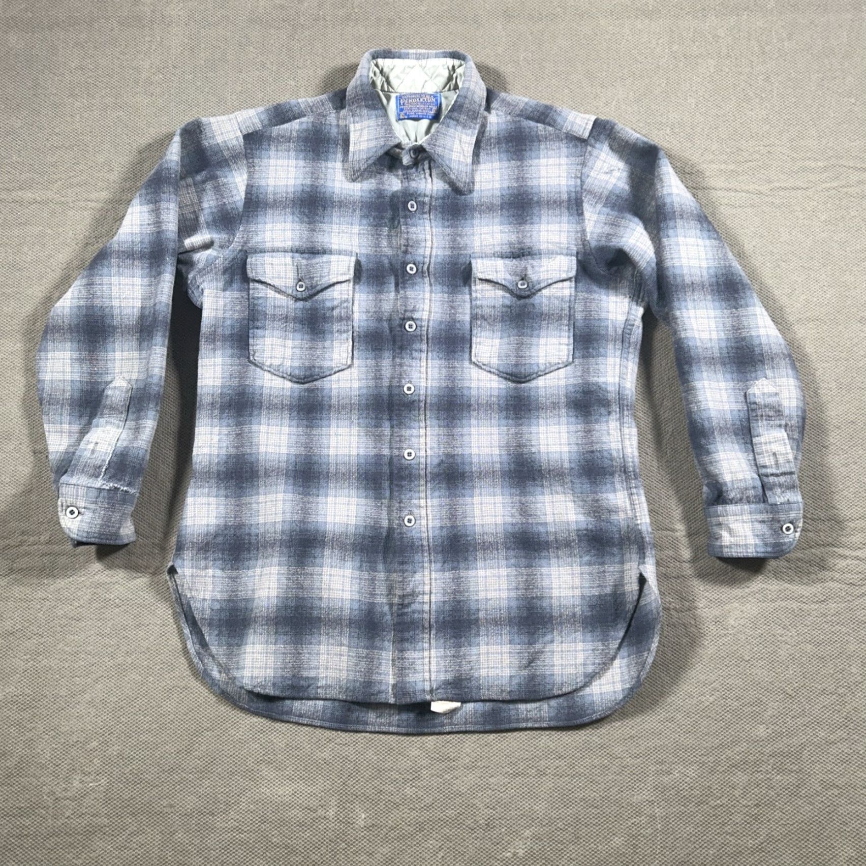 Pendleton VINTAGE Pendleton Mens Shirt 16.5 Long Sleeve Button Front Plaid Blue Wool USA Size US XL / EU 56 / 4 - 2 Thumbnail