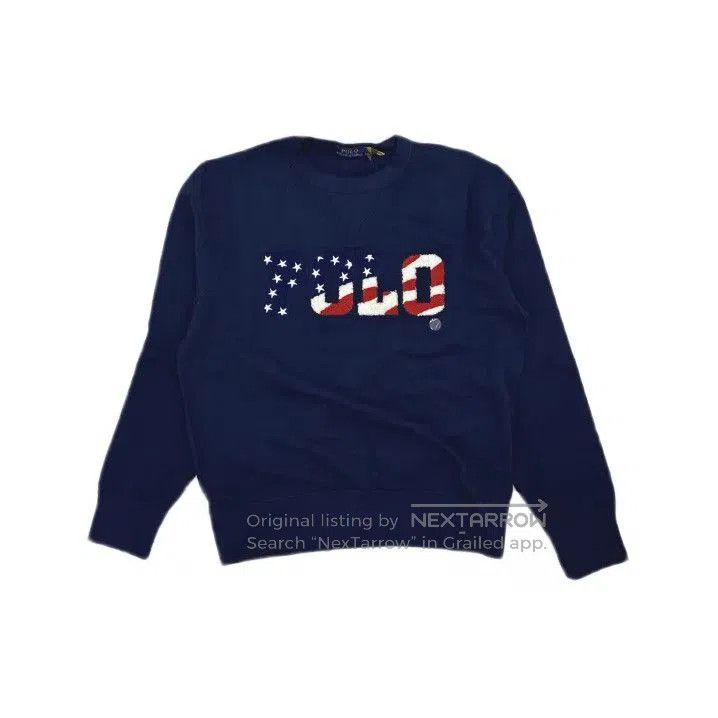 Polo Ralph Lauren Polo Ralph Lauren Navy Flag Logo Crewneck Sweatshirt. Size US M / EU 48-50 / 2 - 2 Thumbnail
