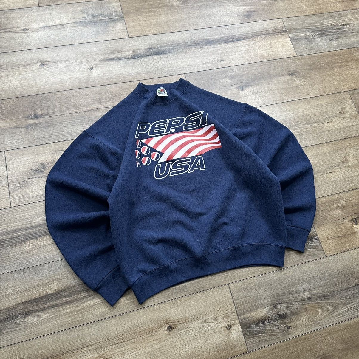 Fruit Of The Loom Vintage 90s Pepsi Spell Out Made in USA Crewneck Sweatshirt Size US XL / EU 56 / 4 - 2 Thumbnail
