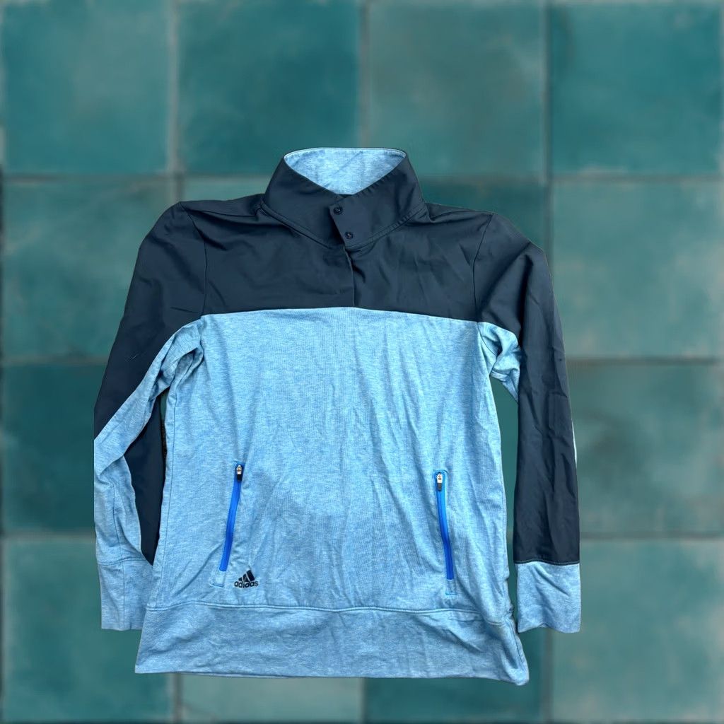 Adidas adidas Primeblue Golf Jacket Women's Medium Blue Pullover Lightweight Track Jacket Regular Size M Size M / US 6-8 / IT 42-44 - 1 Thumbnail