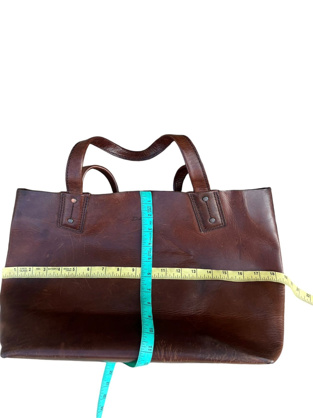 Japanese Brand × Leather Vintage DAKOTA Japan Patina Solid Leather Tote Bag Size ONE SIZE - 24 Thumbnail