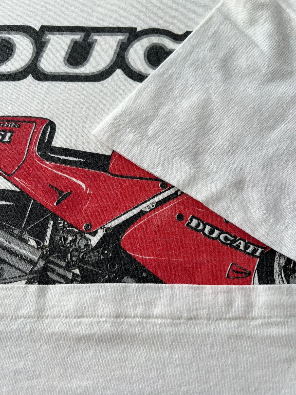 Ducati Vintage 90s Ducati 851 Moto Racing Promo White T-shirt Size US M / EU 48-50 / 2 - 7 Thumbnail