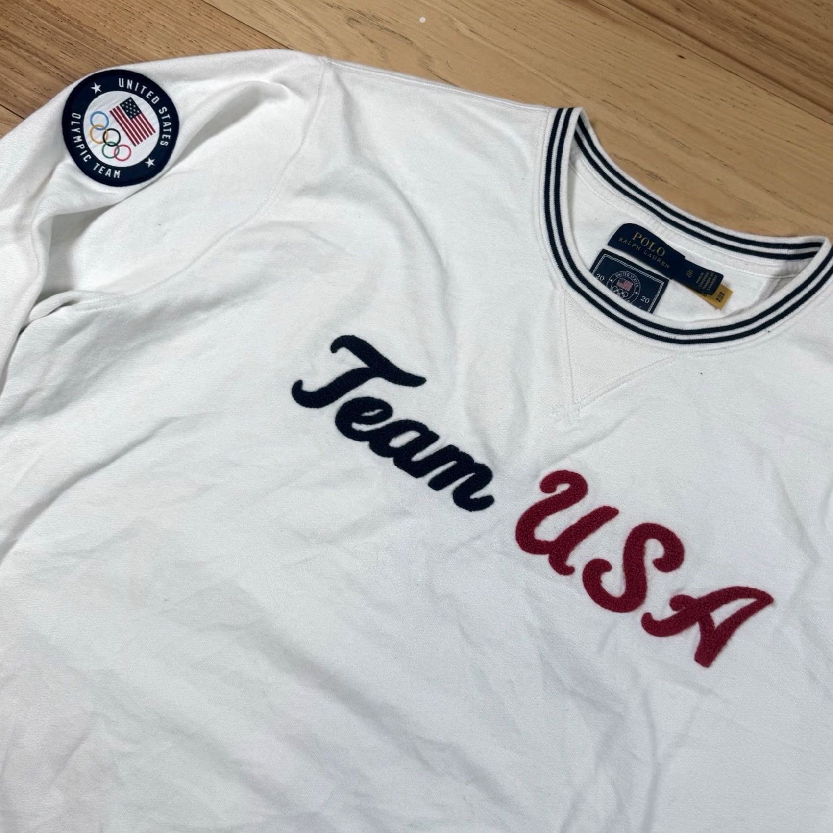 Ralph Lauren VINTAGE Polo Ralph Lauren Sweatshirt Womens XL 2020 Olympic Team White Script Pullover Activewear Ladies XL White Olympics 2020 Women Mens? Size XL / US 12-14 / IT 48-50 - 3 Thumbnail