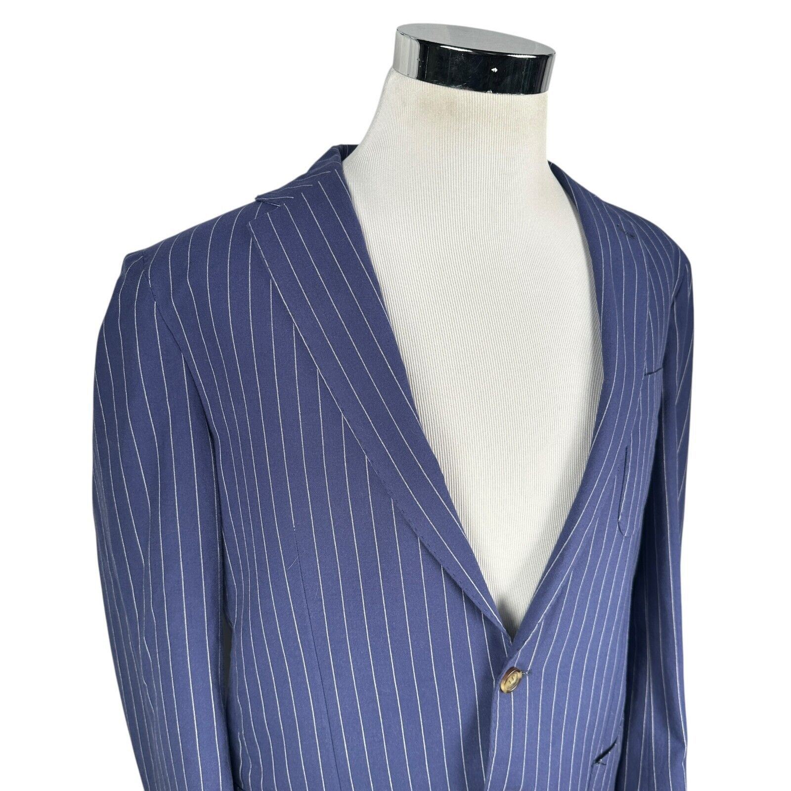 Peter Millar Peter Millar Blazer Jacket Men L Blue Cotton Single Breasted Size 44R - 2 Thumbnail