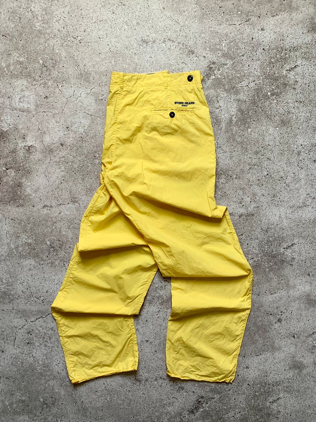 Pre-owned Stone Island X Vintage Stone Island Italy 90's Button Pants In Yellow