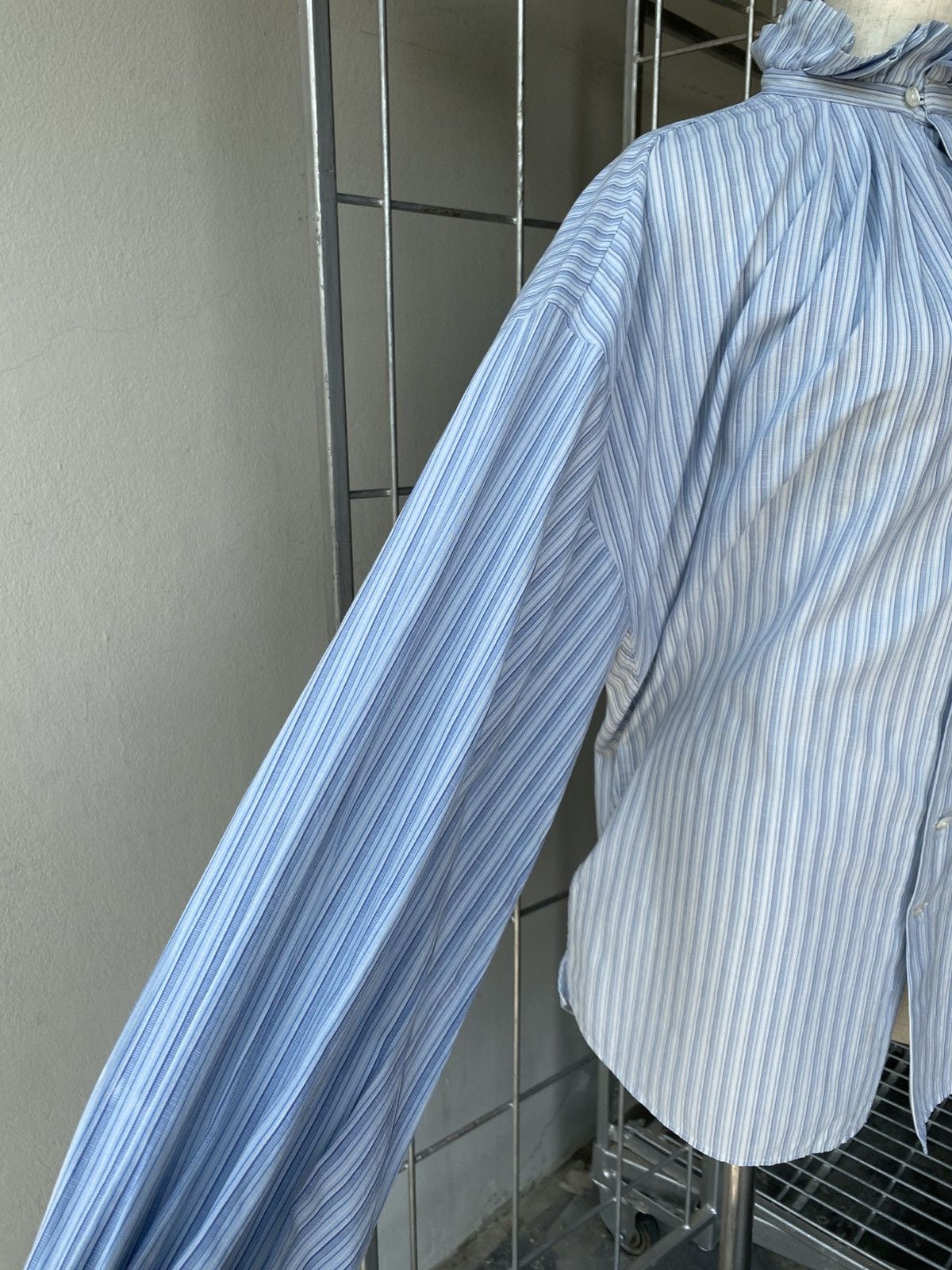 Ralph Lauren Ralph Lauren Blue Striped Blouse Pleated Collar & Cuffs. Size M / US 6-8 / IT 42-44 - 8 Thumbnail