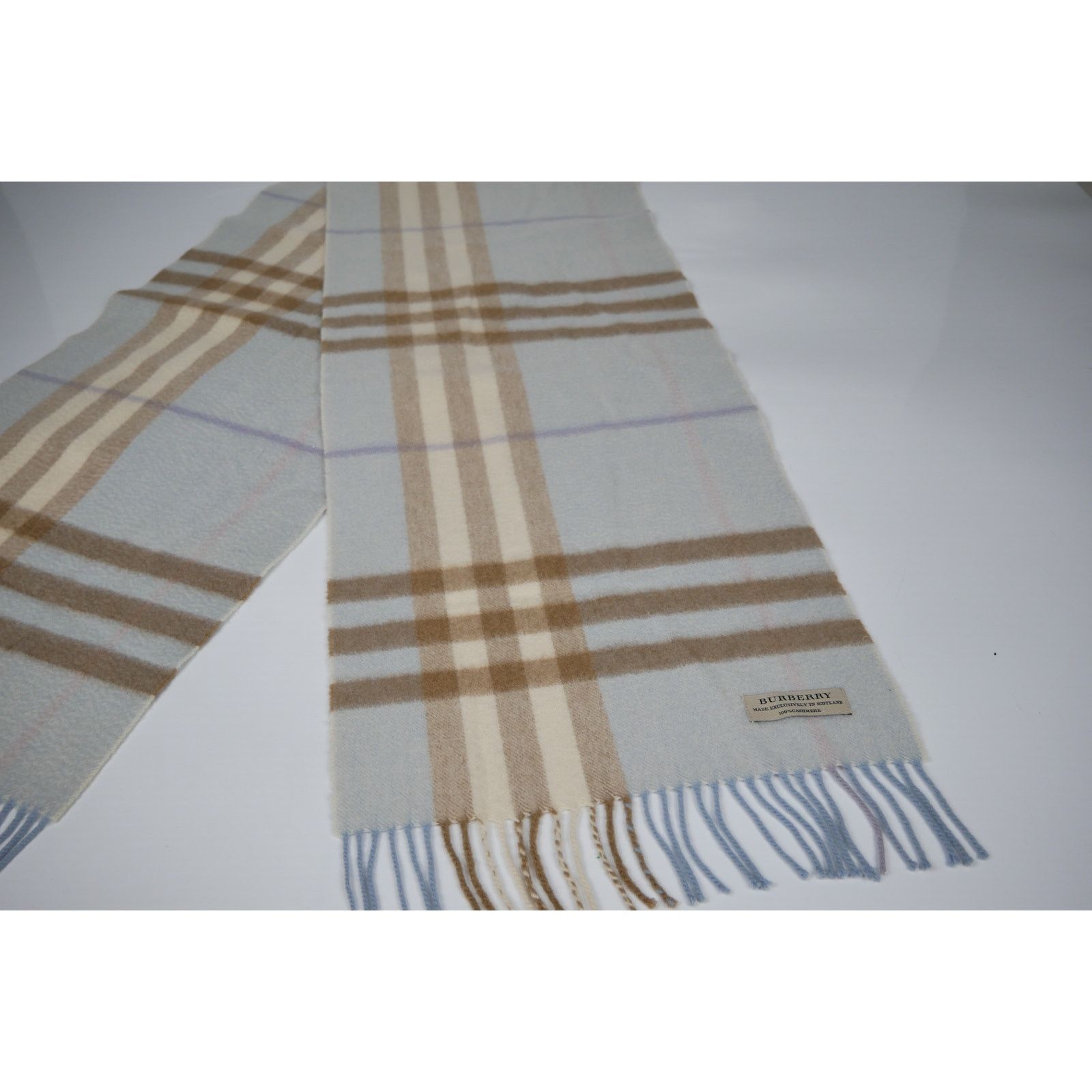 Burberry Turtle Blue Giant Check Cashmere Scarf Size ONE SIZE - 2 Thumbnail