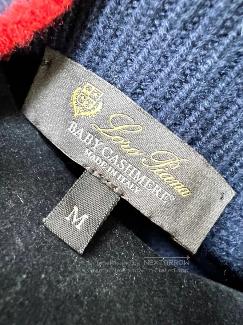 Loro Piana Loro Piana Dark blue striped high-necked diagonal button l Size M / US 6-8 / IT 42-44 - 4 Thumbnail
