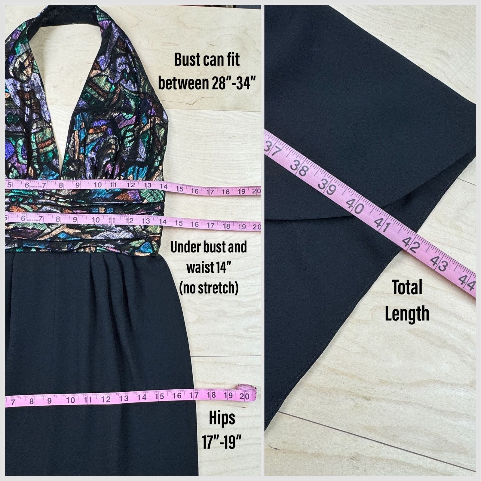 Vintage Vintage 1980s Black Lurex Halter Neck Tulip Cocktail Dress Size S / US 4 / IT 40 - 5 Thumbnail