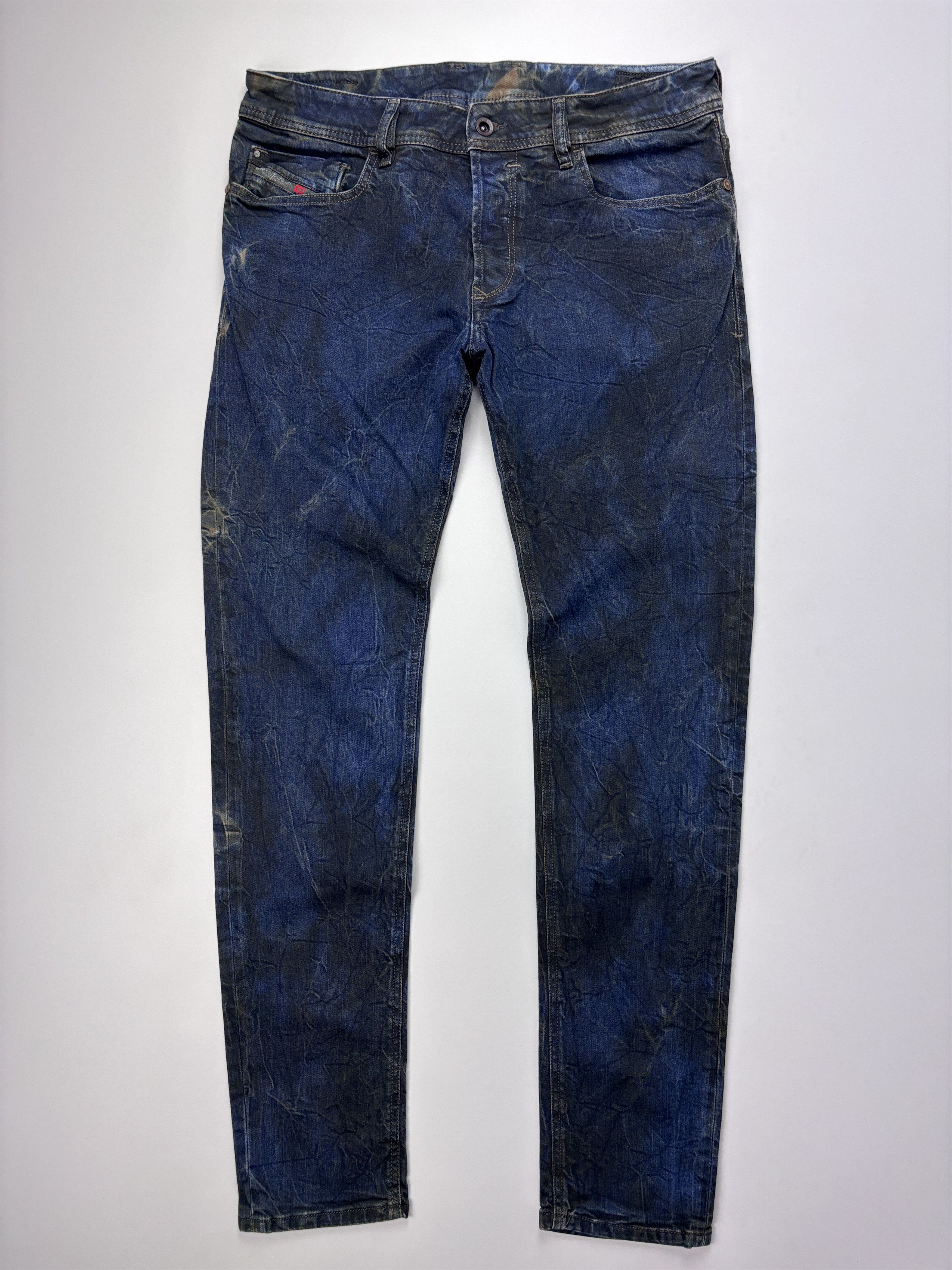 Diesel Mens Diesel Sleenker-d Marble Wash Deinm Jeans Blue Size 32 Size US 32 / EU 48 - 1 Thumbnail