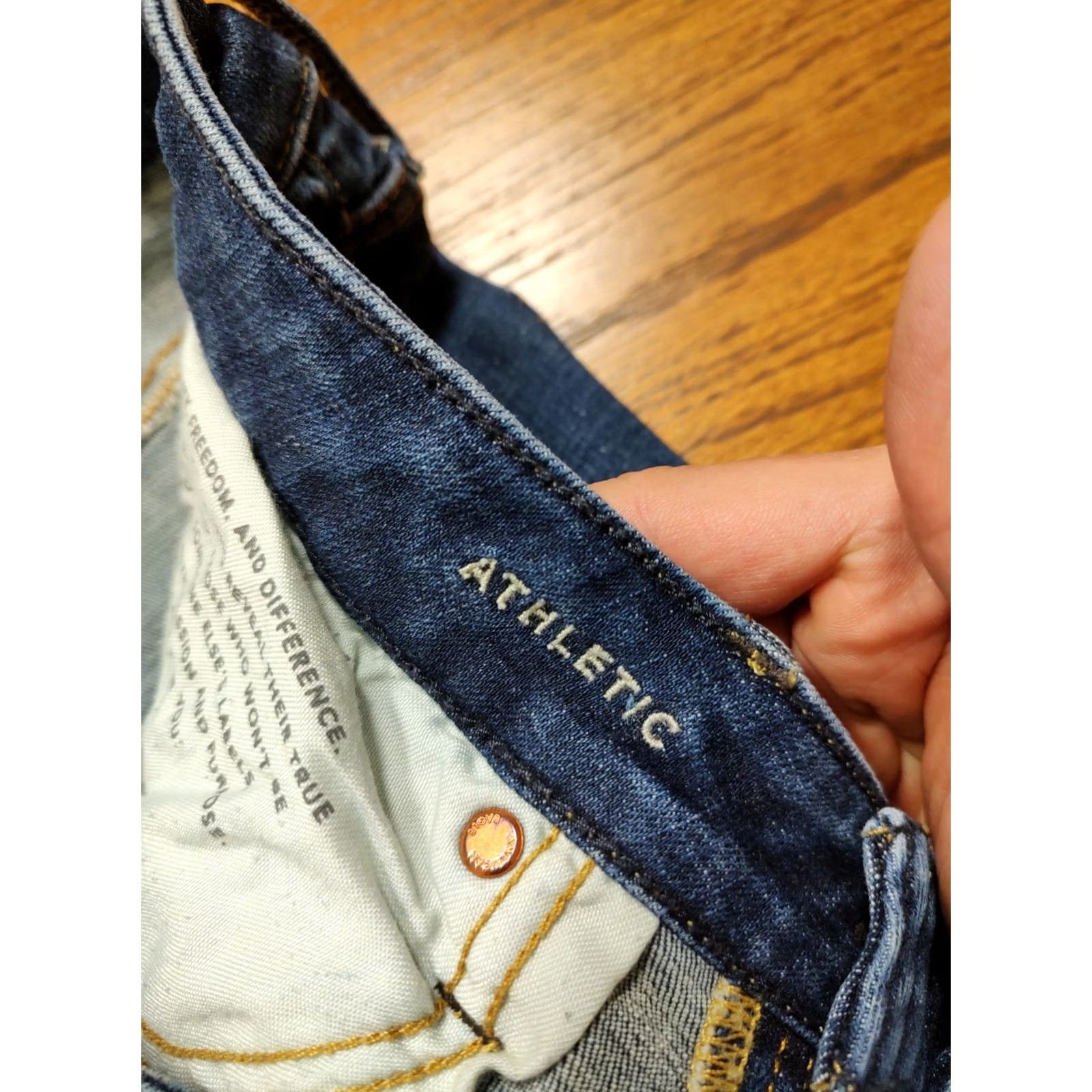 American Eagle Outfitters American Eagle Jeans Mens Blue 32x31 Athletic Skinny Distressed Airflex Denim Size US 32 / EU 48 - 6 Thumbnail