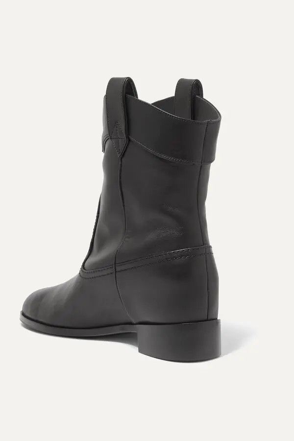 Aquazzura o1y0625 Leather Ankle Boots in Black Size US 5 / IT 35 - 2 Thumbnail