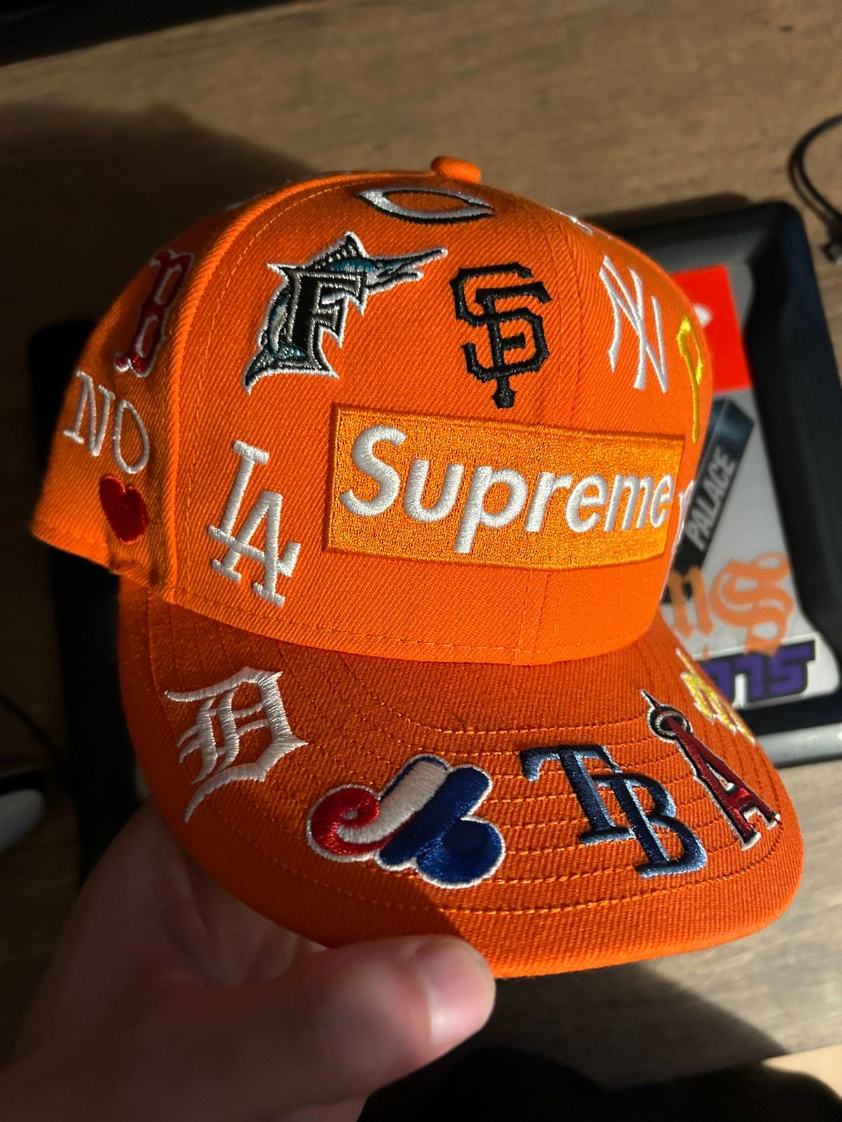 Pre-owned Mlb X New Era Supreme X  Fitted Hat In Orange