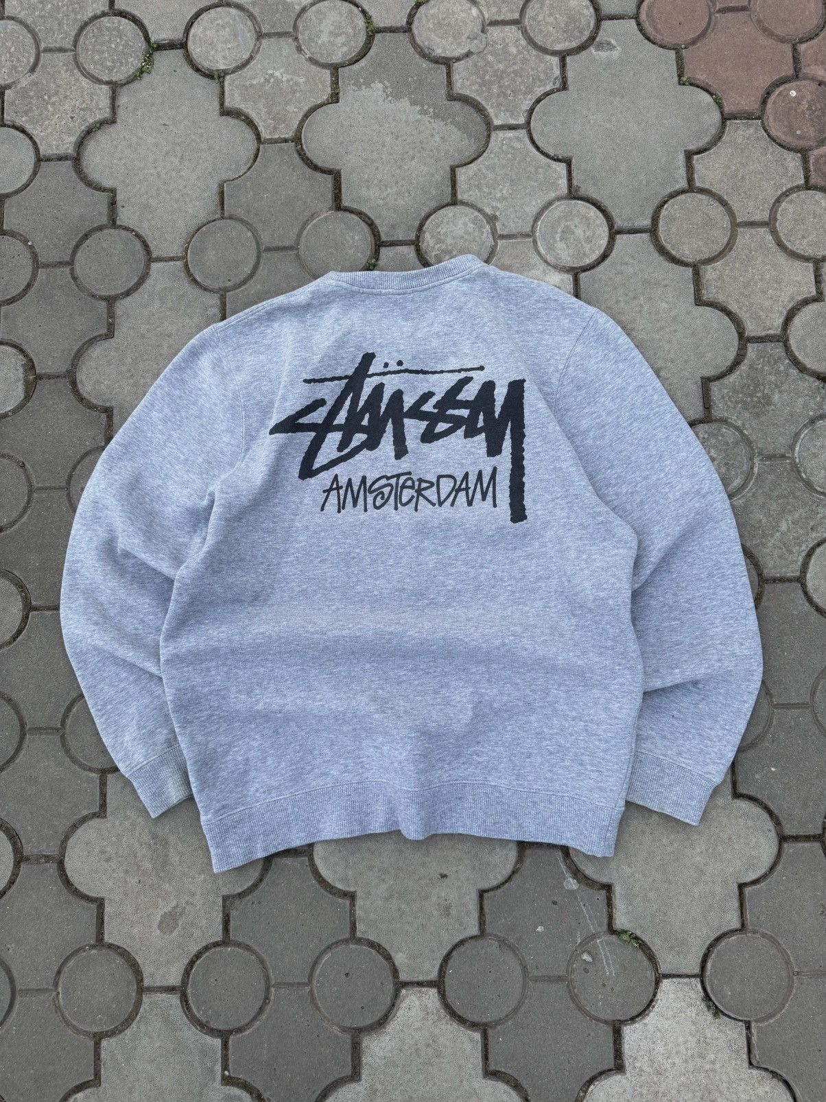 Streetwear × Stussy Stussy Amsterdam Big Logo Sweatshirt | Grailed