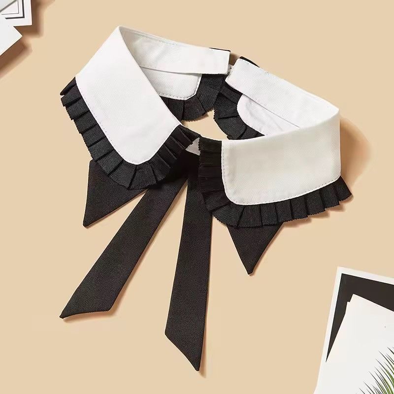 Japanese Brand × Leather Black and White Pleated Edge Bow Size ONE SIZE - 8 Thumbnail