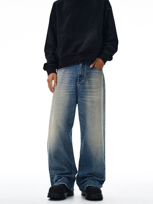 Japanese Brand American retro street cleanfit straight leg gradient jeans Size US 32 / EU 48 - 2 Thumbnail