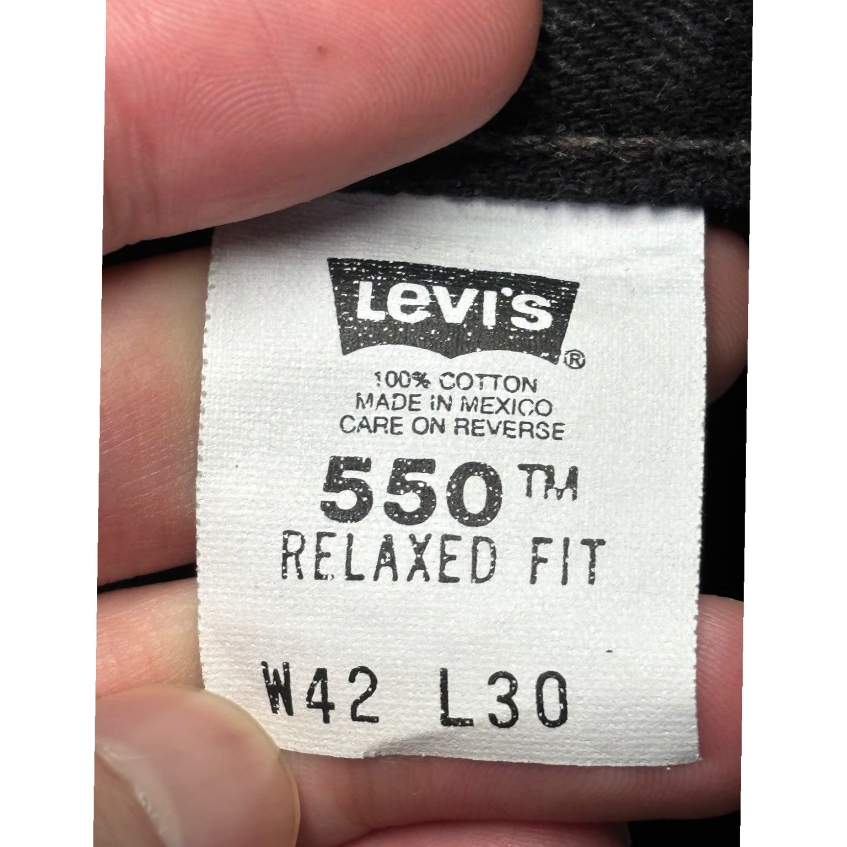Levi's VINTAGE Levi's 550 Relaxed Fit Jeans Mens 42x30 Black 100% Cotton July 1999 Size US 42 / EU 58 - 5 Thumbnail
