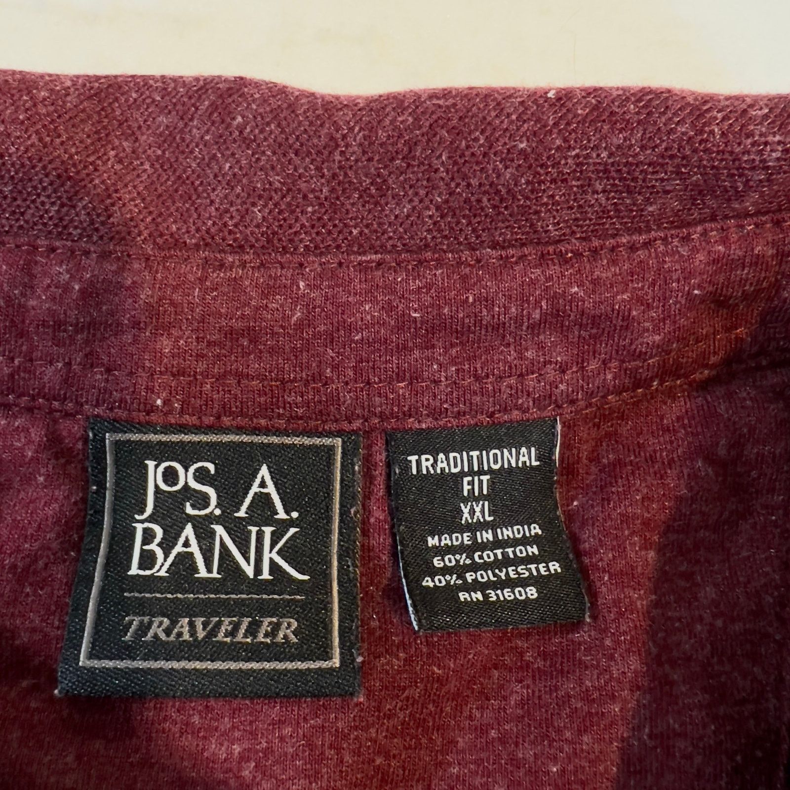 Jos. A. Bank Jos. A. Bank Traveler Polo Shirt Men's XXL Trad Fit Maroon Size US XXL / EU 58 / 5 - 2 Thumbnail