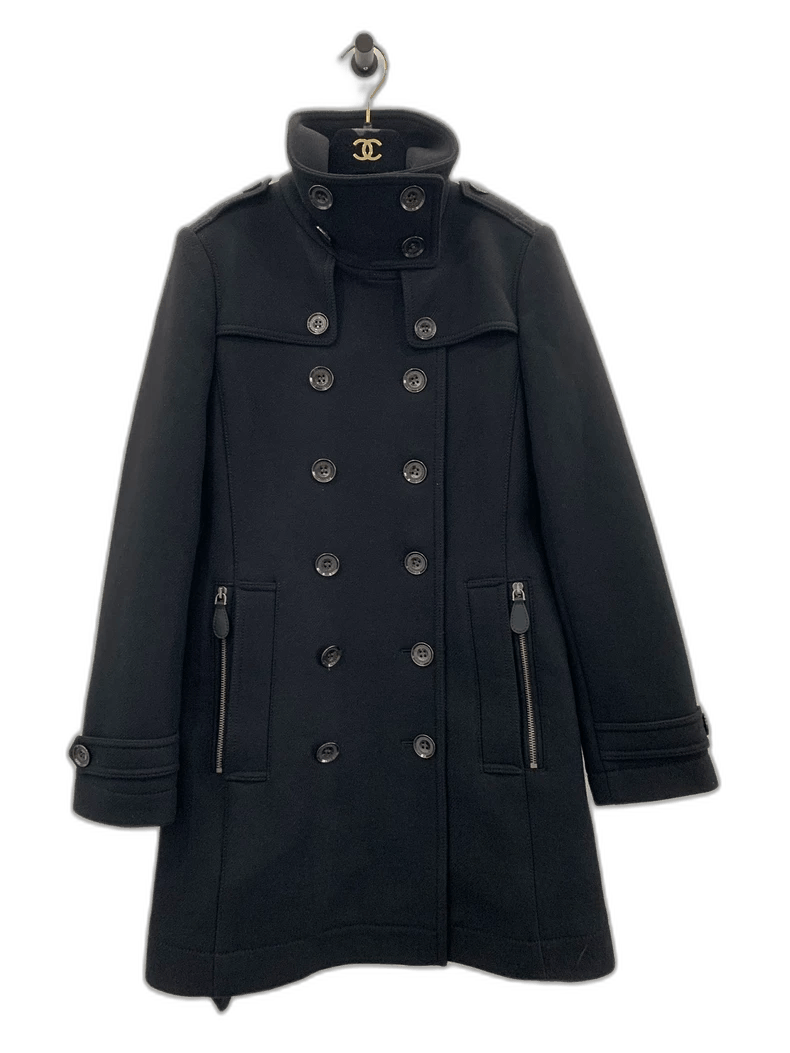 Burberry Burberry Black Wool Double-Breasted Trench Coat Size M / US 6-8 / IT 42-44 - 1 Thumbnail