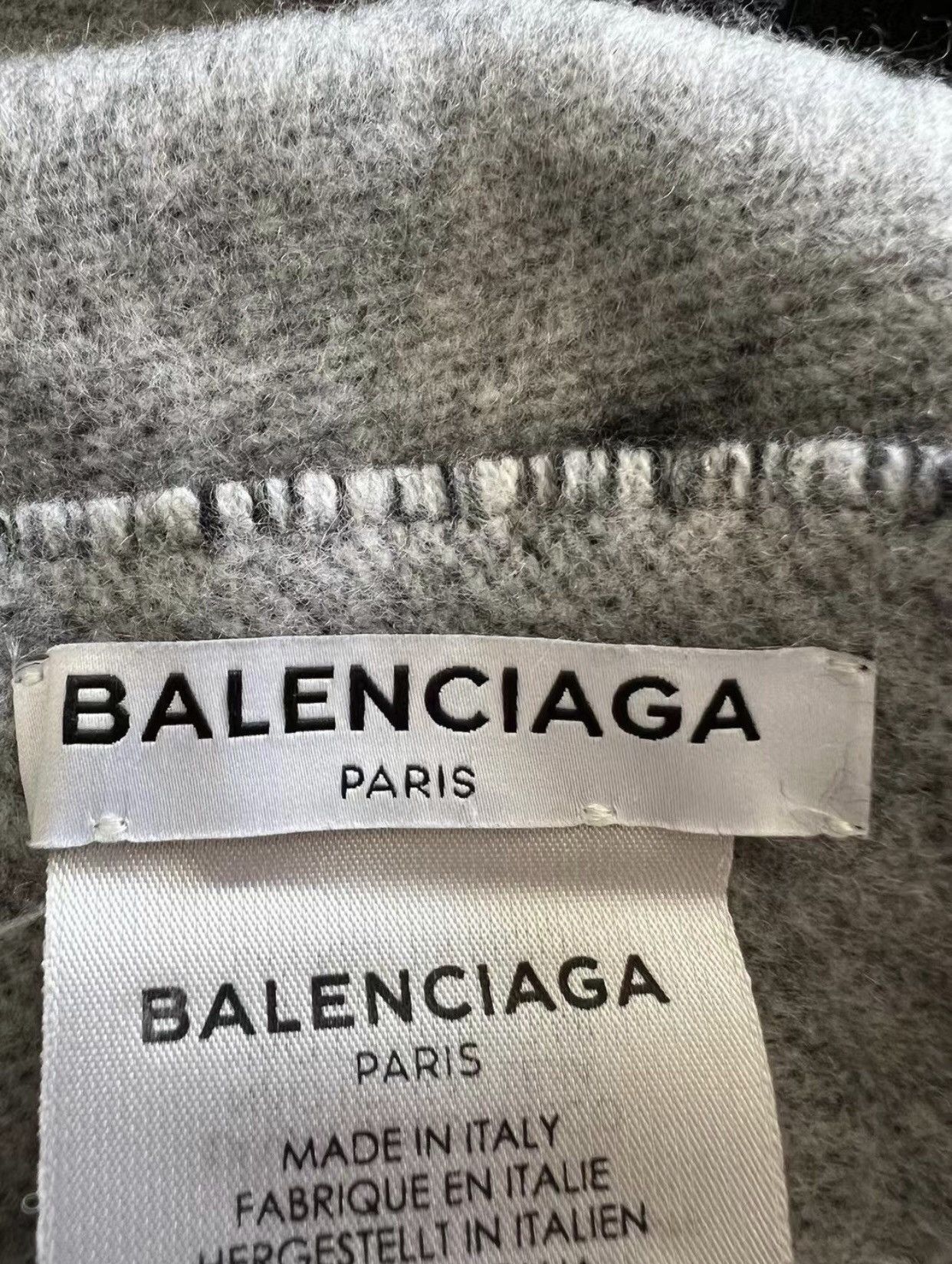 Balenciaga BALENCIAGA black and gray letter logo cashmere scarf2412- Size ONE SIZE - 4 Thumbnail