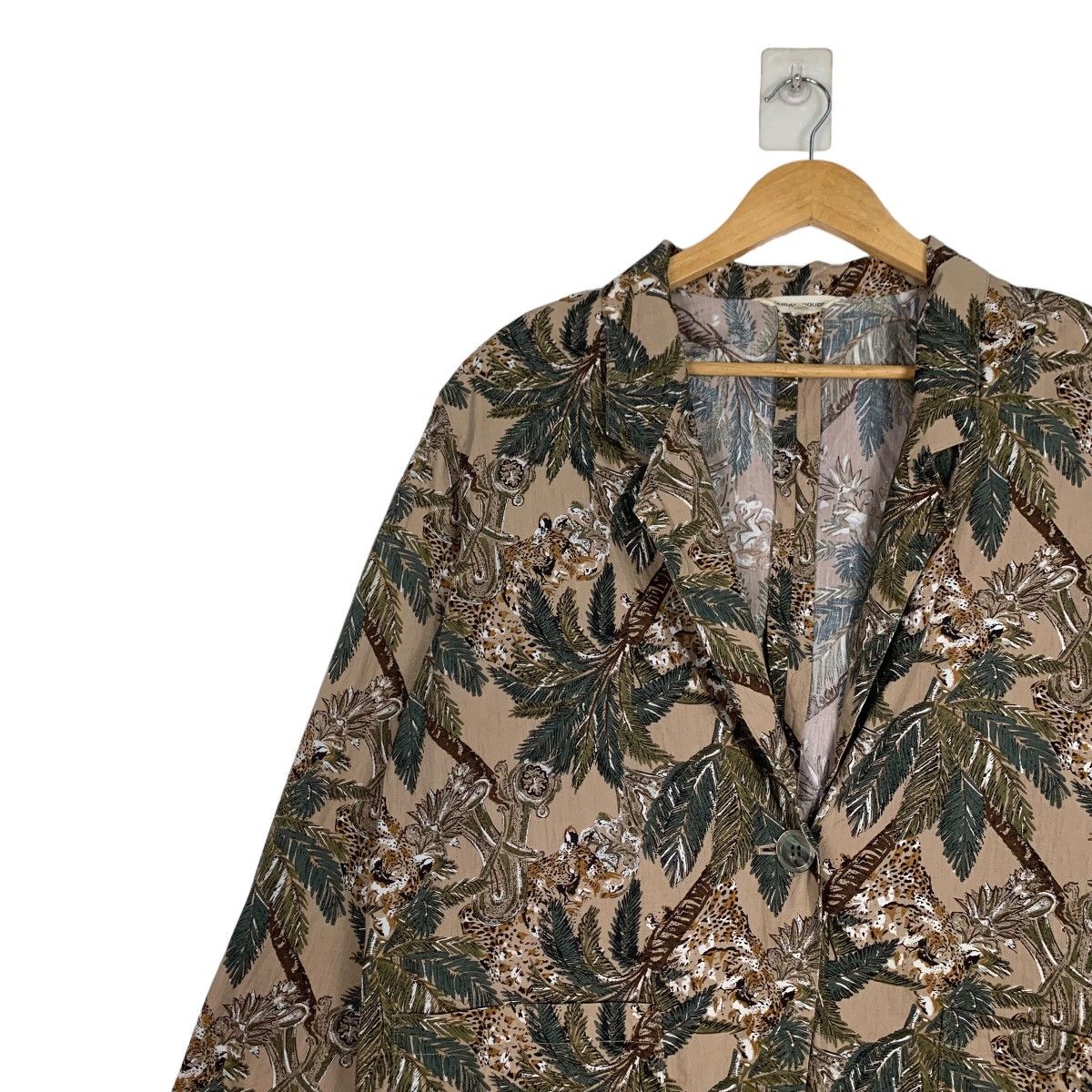 Vintage RUBAN ROUGE Motif Tree Design Casual Jacket #1016-C46 Size L / US 10 / IT 46 - 6 Thumbnail